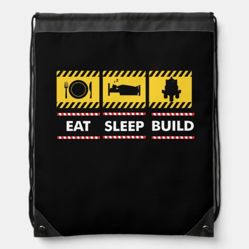 Sleep Eat Build Repeat Building Blocks Bricks Drawstring Bag