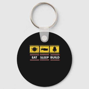 Sleep Eat Build Repeat Building Blocks Bricks Keychain
