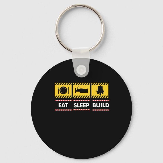 Sleep Eat Build Repeat Building Blocks Bricks Keychain (Front)