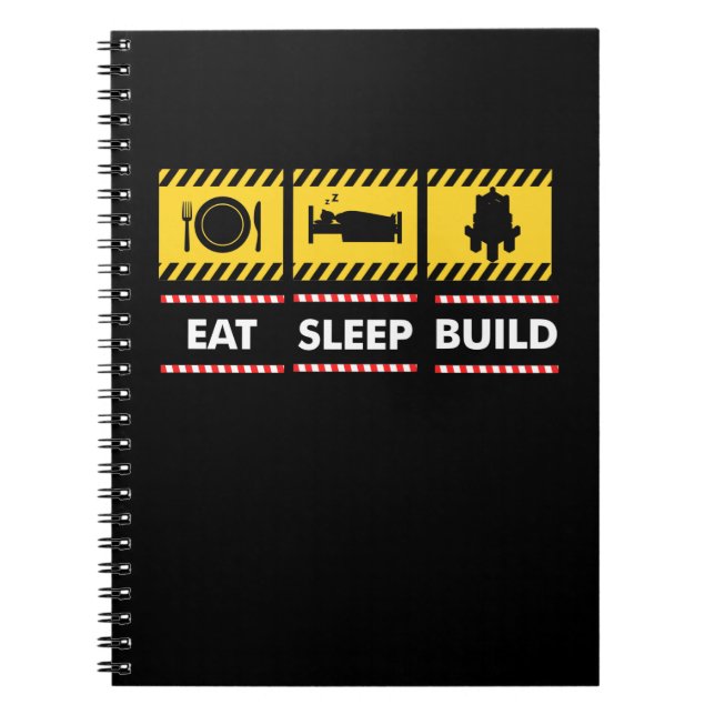 Sleep Eat Build Repeat Building Blocks Bricks Notebook (Front)