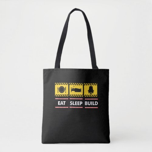 Sleep Eat Build Repeat Building Blocks Bricks Tote Bag