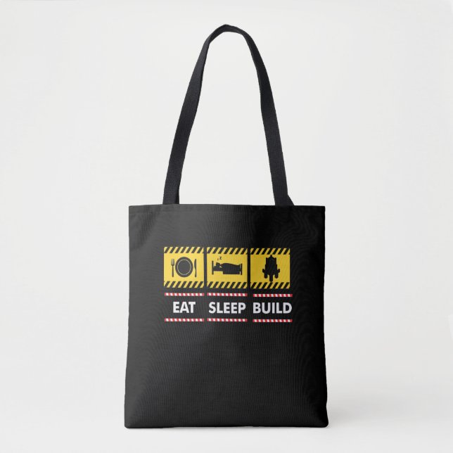 Sleep Eat Build Repeat Building Blocks Bricks Tote Bag (Front)