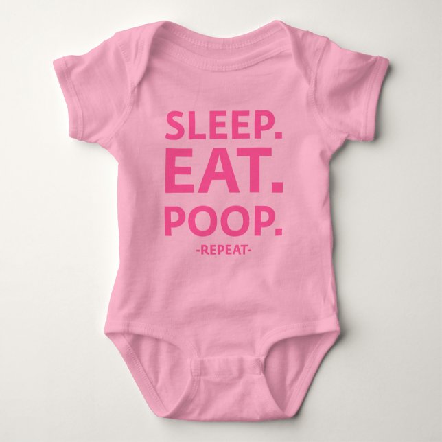 Sleep. Eat. Poop. Repeat. Baby Bodysuit (Front)