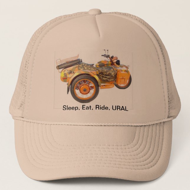 Sleep, Eat, Ride, URAL Trucker Hat (Front)