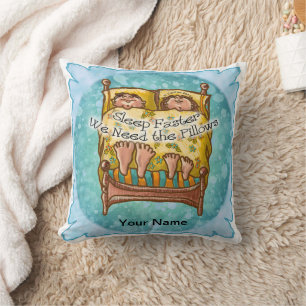 Sleep Faster Throw Pillow