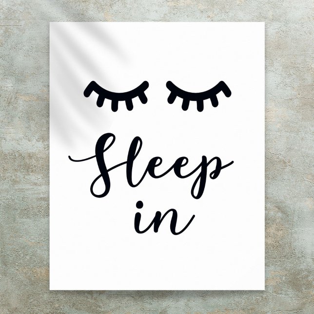 Sleep in Eyelashes Black And White Bedroom Poster (Sleep in Eyelashes Black And White Bedroom Poster)