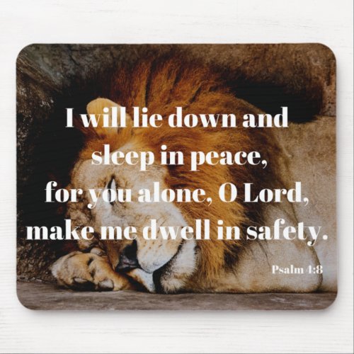 Sleep In Peace Bible Verse Psalm 48 Mouse Pad