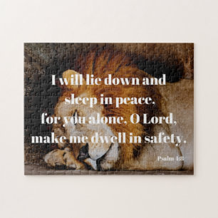 Sleep In Safety Psalm 4 Bible Verse Jigsaw Puzzle
