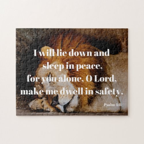 Sleep In Safety Psalm 4 Bible Verse Jigsaw Puzzle