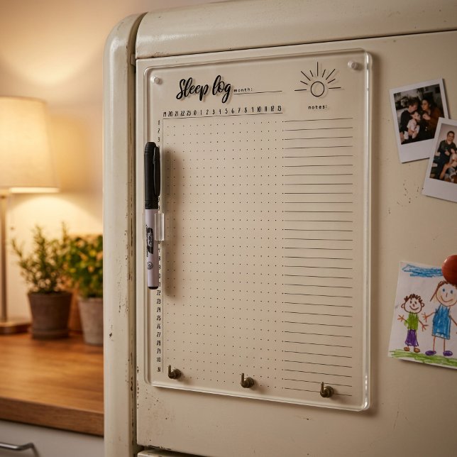 Sleep log diary, sleep tracker tracker dry erase board (Sleep log diary, sleep tracker tracker dry erase board)