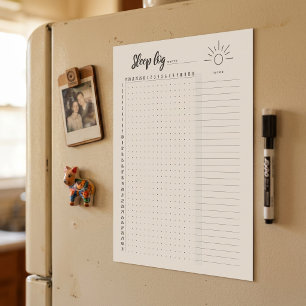 Sleep log diary, sleep tracker tracker magnetic dry erase sheet
