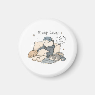 Sleep Lover Five More Minutes Funny Sleep Meme Magnet