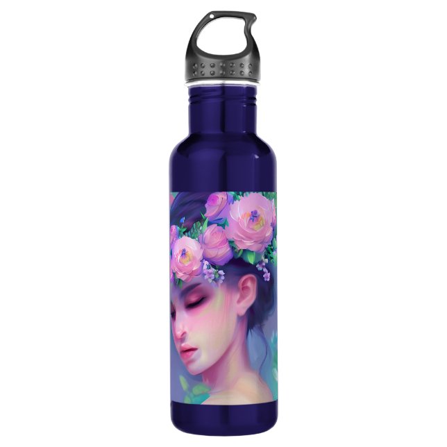 Sleep Maiden Ethereal Fantasy Woman Art Stainless Steel Water Bottle (Front)