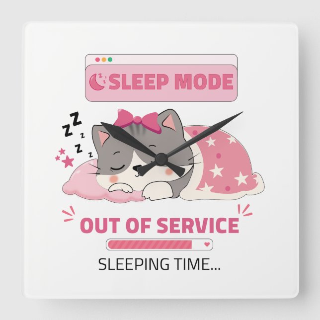 sleep mood square wall clock (Front)