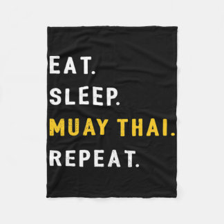 Sleep Muay Thai Funny Mma Kickboxing Eat Fleece Blanket
