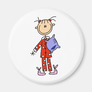 Sleep Over Girl In Her Pajamas Magnet
