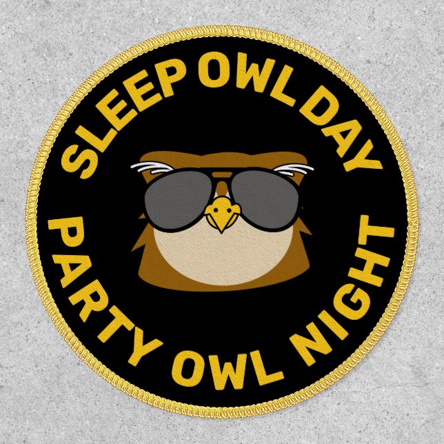 Sleep Owl Day Party Owl Night Patch (Front)