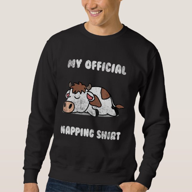 Sleep pajamas Napping nightgown cow Sweatshirt (Front)