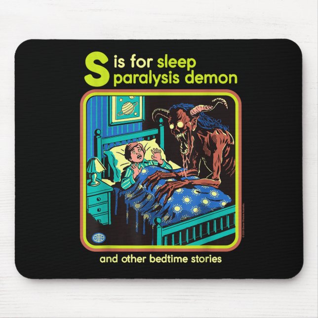 Sleep Paralysis Demon Sarcastic Retro Funny Adult  Mouse Pad (Front)