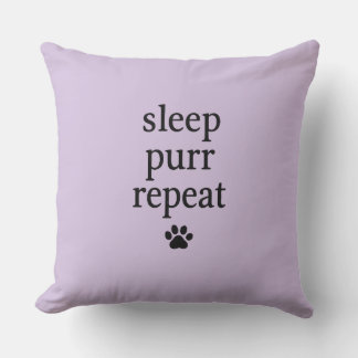 Sleep Purr Repeat Pillow – Cozy Cat Decor
