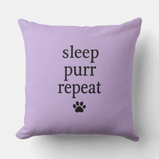 Sleep Purr Repeat Pillow – Cozy Cat Lover Accent C