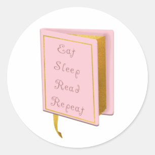 Sleep Read Reapeat Literature Book Lover Pink Classic Round Sticker