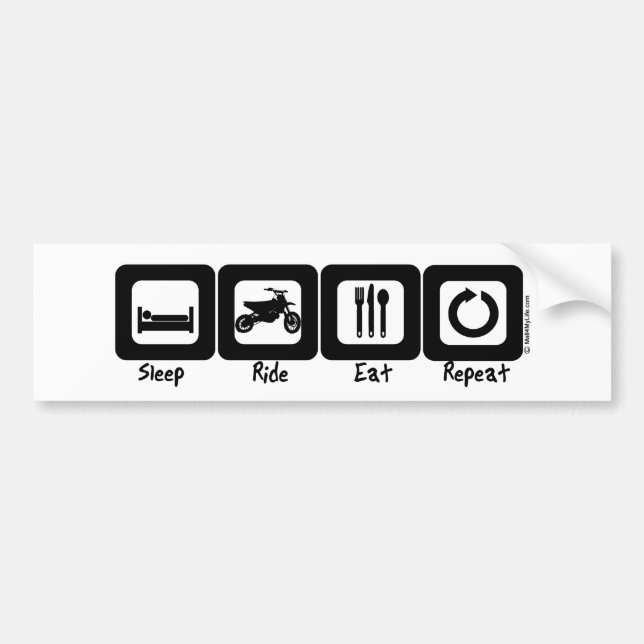 Sleep Ride Eat Repeat Bumper Sticker (Front)