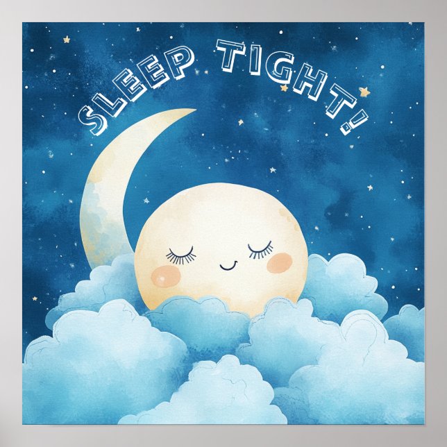 Sleep Tight Blue Night Sky Poster (Front)