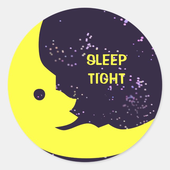 Sleep Tight, Man in the Moon Classic Round Sticker (Front)