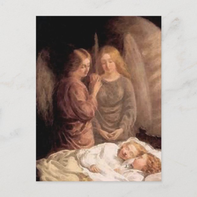 Sleep - Two guardian angels and children Postcard (Front)