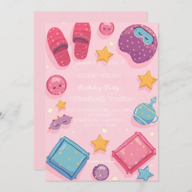 Sleep Under Party  Invitation (Front/Back)