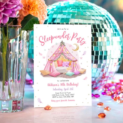 Sleep under Party Slumber Movie Night Birthday Invitation