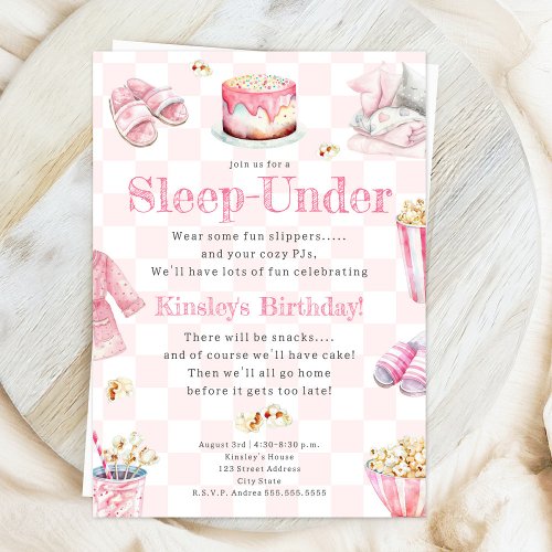 Sleep Under Snacks Party Girls Birthday Invitation