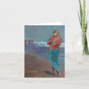 'Sleep Walking'- Mother Walking Baby on the Beach Card