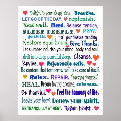 sleep well word collage poster