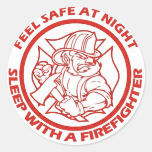 Sleep With A Firefighter! Classic Round Sticker