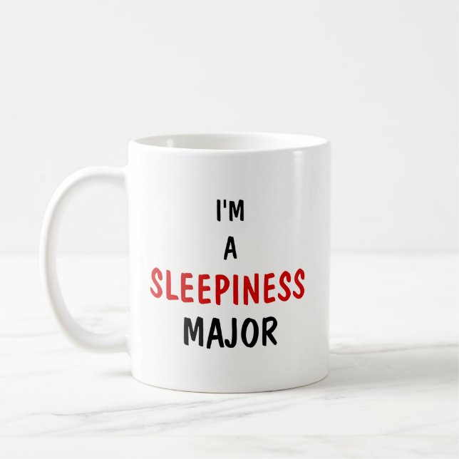 Sleepiness & coffee joke mug (Left)