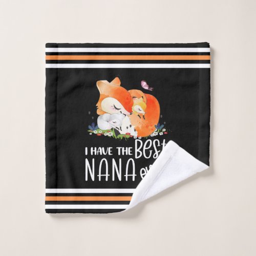 Sleeping Adult Baby Fox I Have the Best Nana Ever Wash Cloth