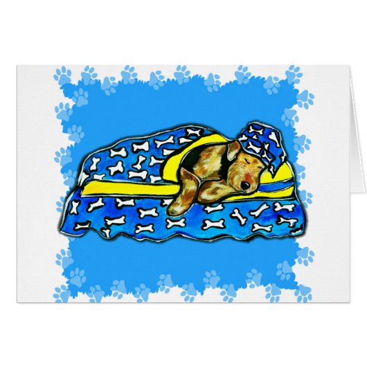 Sleeping Airedale Cards (Front Horizontal)