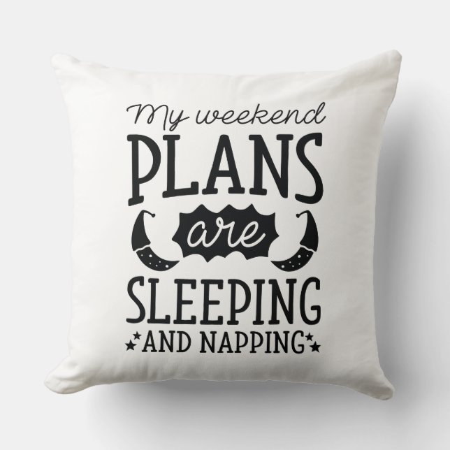 Sleeping And Napping Throw Pillow (Front)