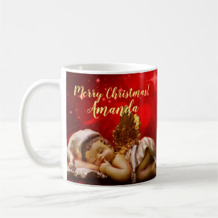 Sleeping Angel Baby Jesus Christmas Coffee Mug