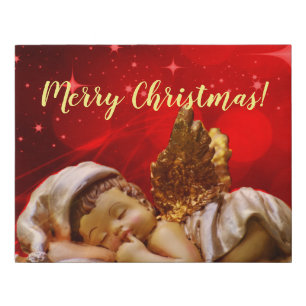 Sleeping Angel Baby Jesus Christmas Faux Canvas Print
