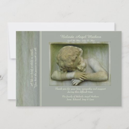 Sleeping Angel Bereavement Thank You Card