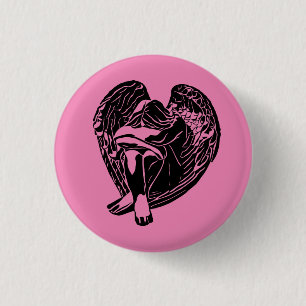 Sleeping Angel Girl Fantasy religious abstract art Button