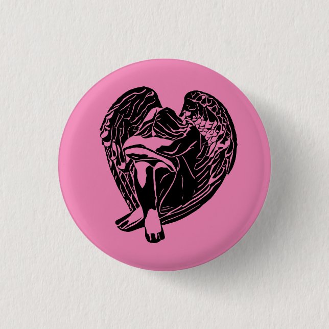 Sleeping Angel Girl Fantasy religious abstract art Button (Front)