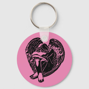 Sleeping Angel Girl Fantasy religious abstract art Keychain