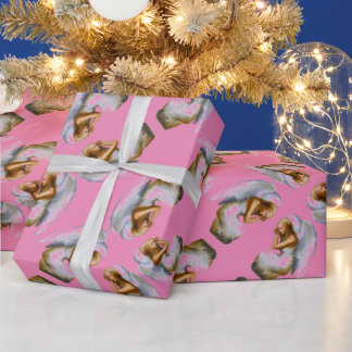 Sleeping angel wrapping paper