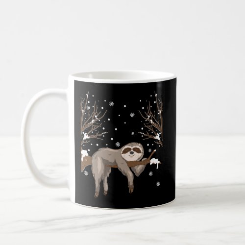 Sleeping Animal Gifts Winter Sloth Coffee Mug