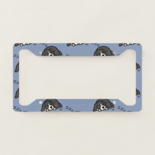 Sleeping Animal Miniature Schnauzer Dog Lover ZZZ License Plate Frame