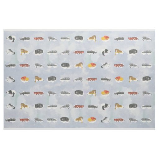 Sleeping Animals for Quilting Fabric